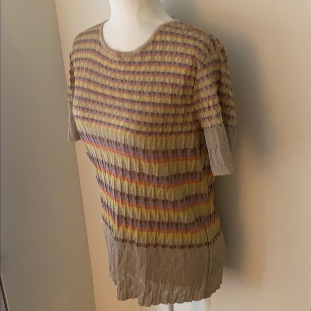 Missoni tan knit short sleeved striped top - Picture 6 of 16